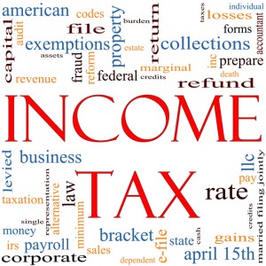 Income Tax Word Cloud concept